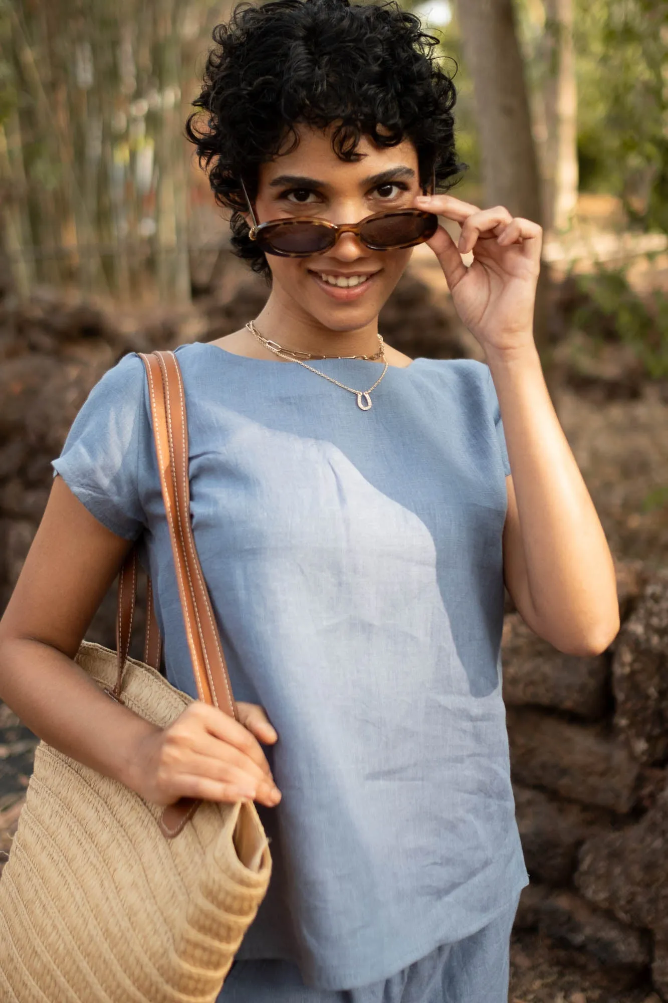 The Linen Boat Neck Top
