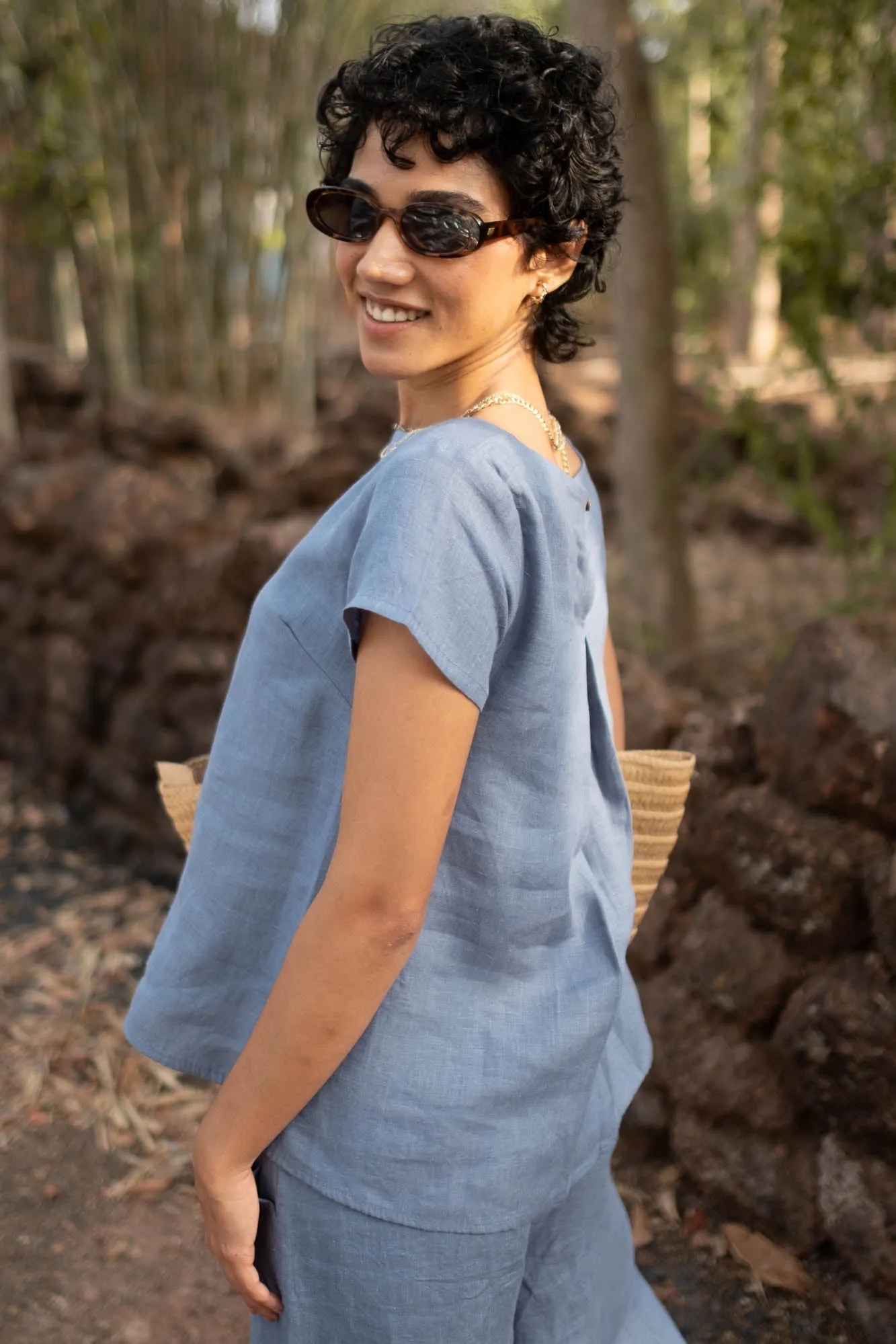 The Linen Boat Neck Top