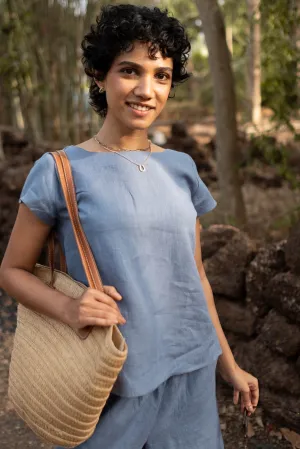 The Linen Boat Neck Top