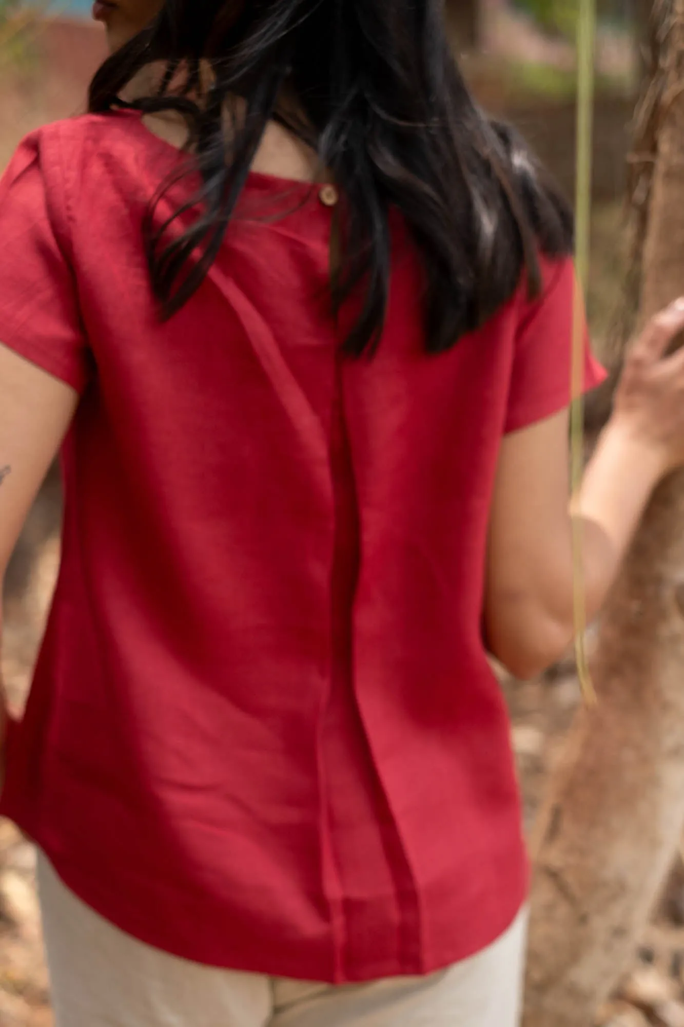 The Linen Boat Neck Top