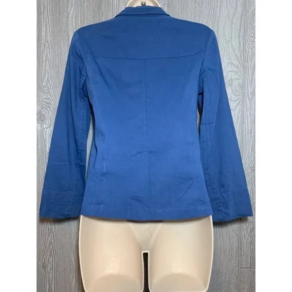 Theory Blue Linen-Blend Jacket Size 4 NWT $345