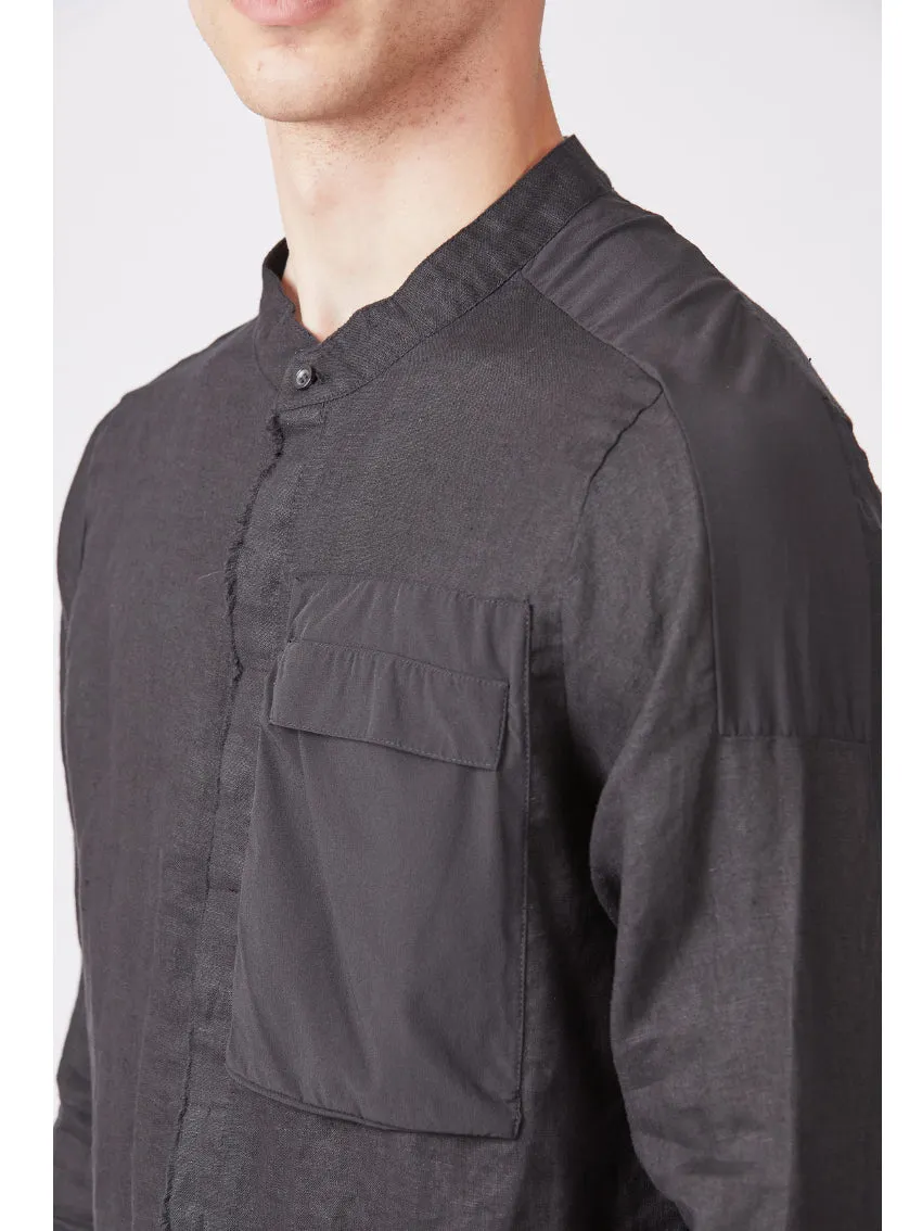 Thom Krom Distressed Pocket LS Shirt