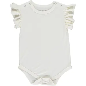 Tickety Boo Off White Flutter Sleeve Bamboo Onesie
