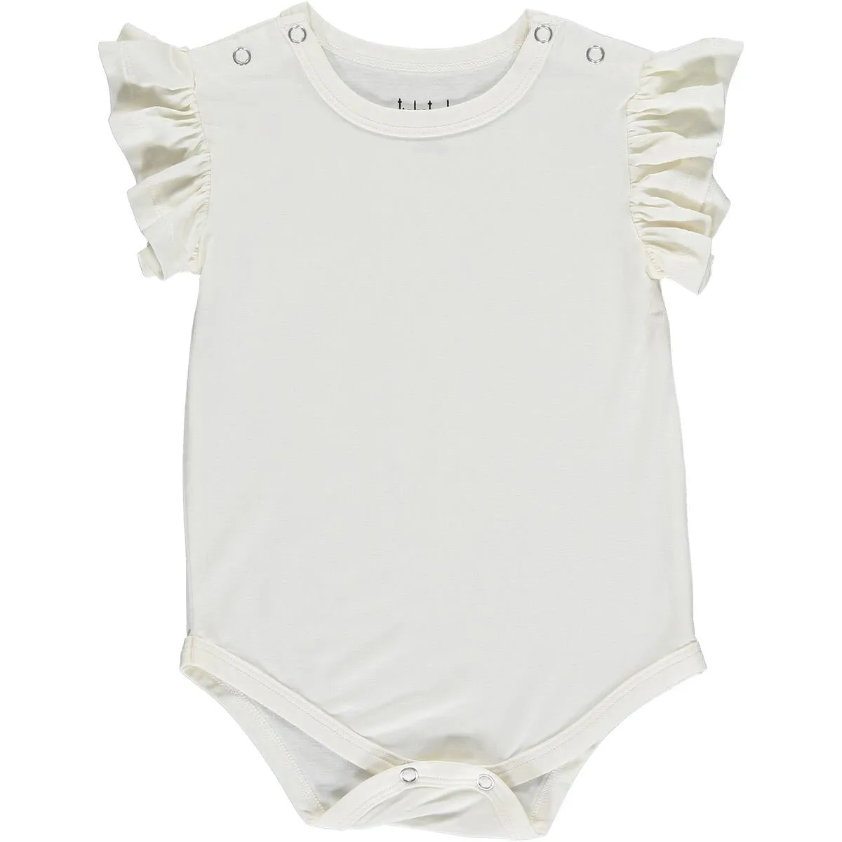 Tickety Boo Off White Flutter Sleeve Bamboo Onesie