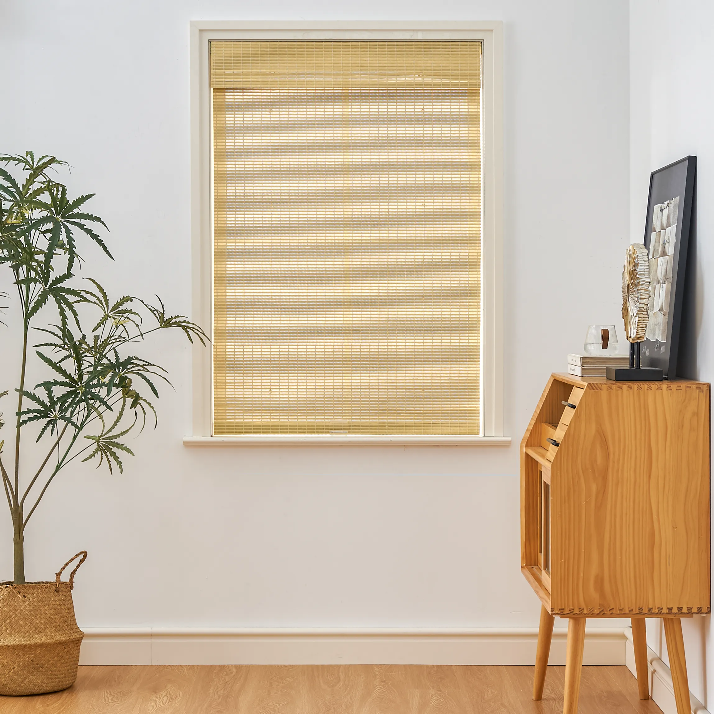 Tina Woven Bamboo Shade| Off White
