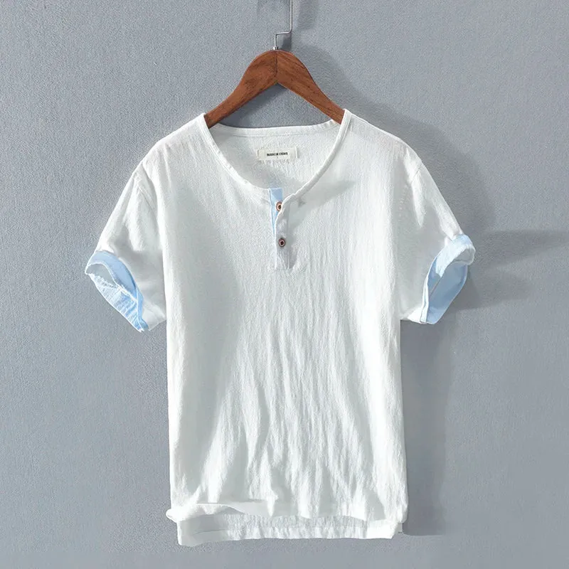 Toshiro Cotton Linen Short Sleeve Shirt