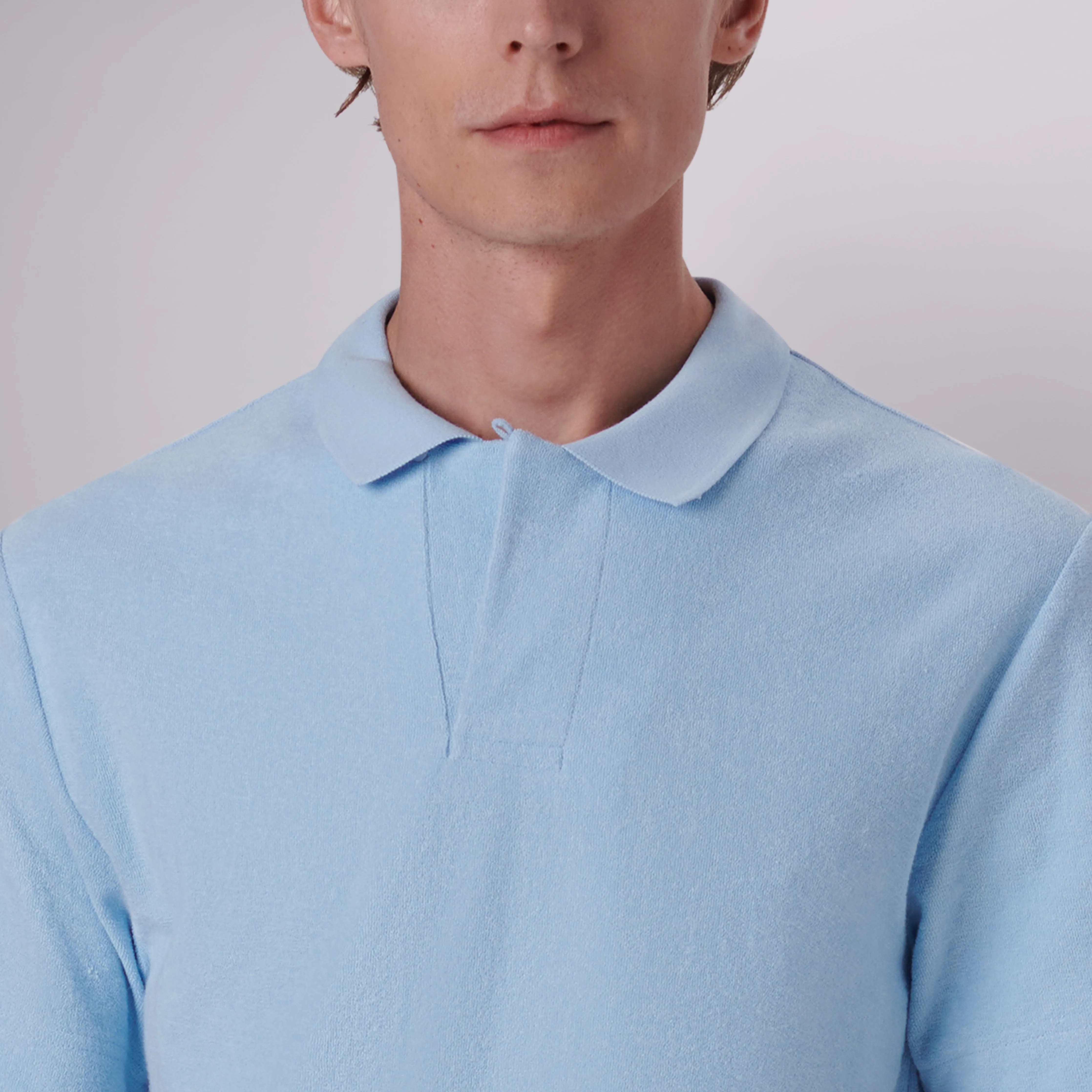 Towelling French Terry Johnny Collar Polo