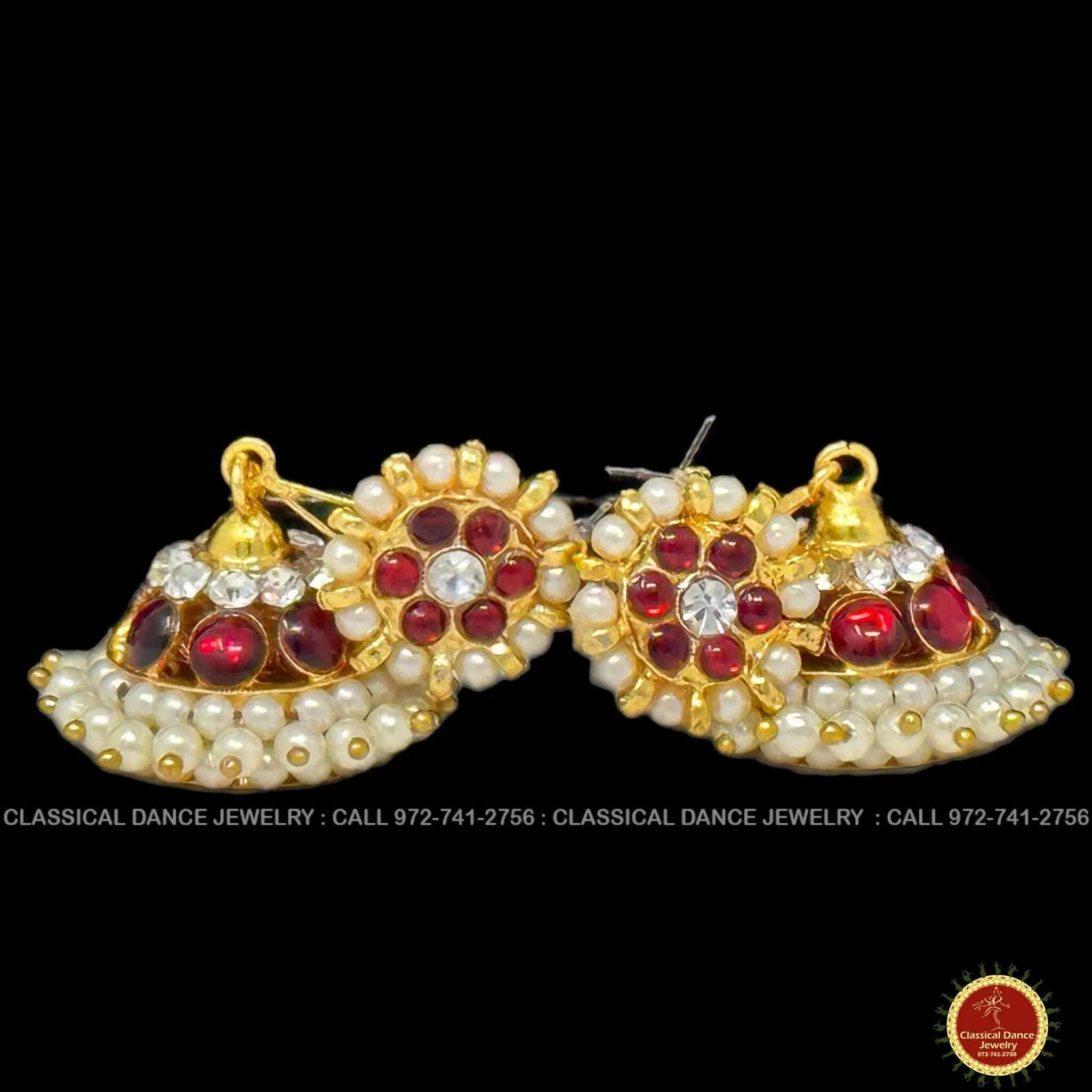 Traditional Kempu Chain Necklace Haram Pearls Temple Indian Jewelry | Bharatnatyam Kuchipudi Engagement Weddings | Classical Dance Jewelry