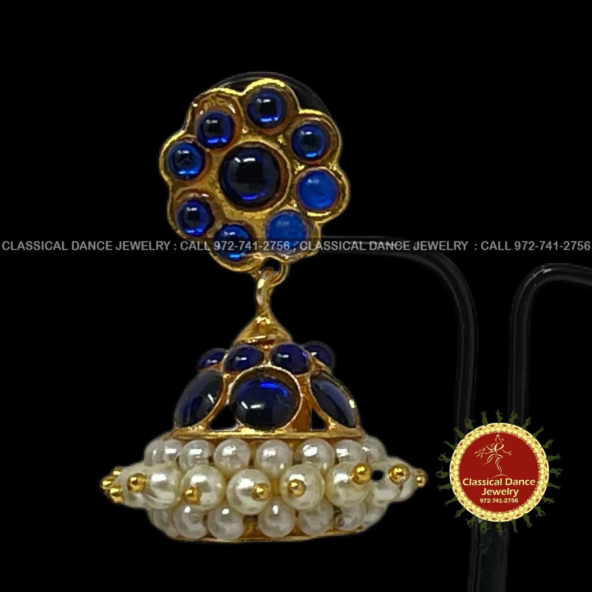 Traditional Simple Blue Addiga necklace Pearls Temple Indian Jewelry | Bharatnatyam Kuchipudi Engagement Weddings | Classical Dance Jewelry