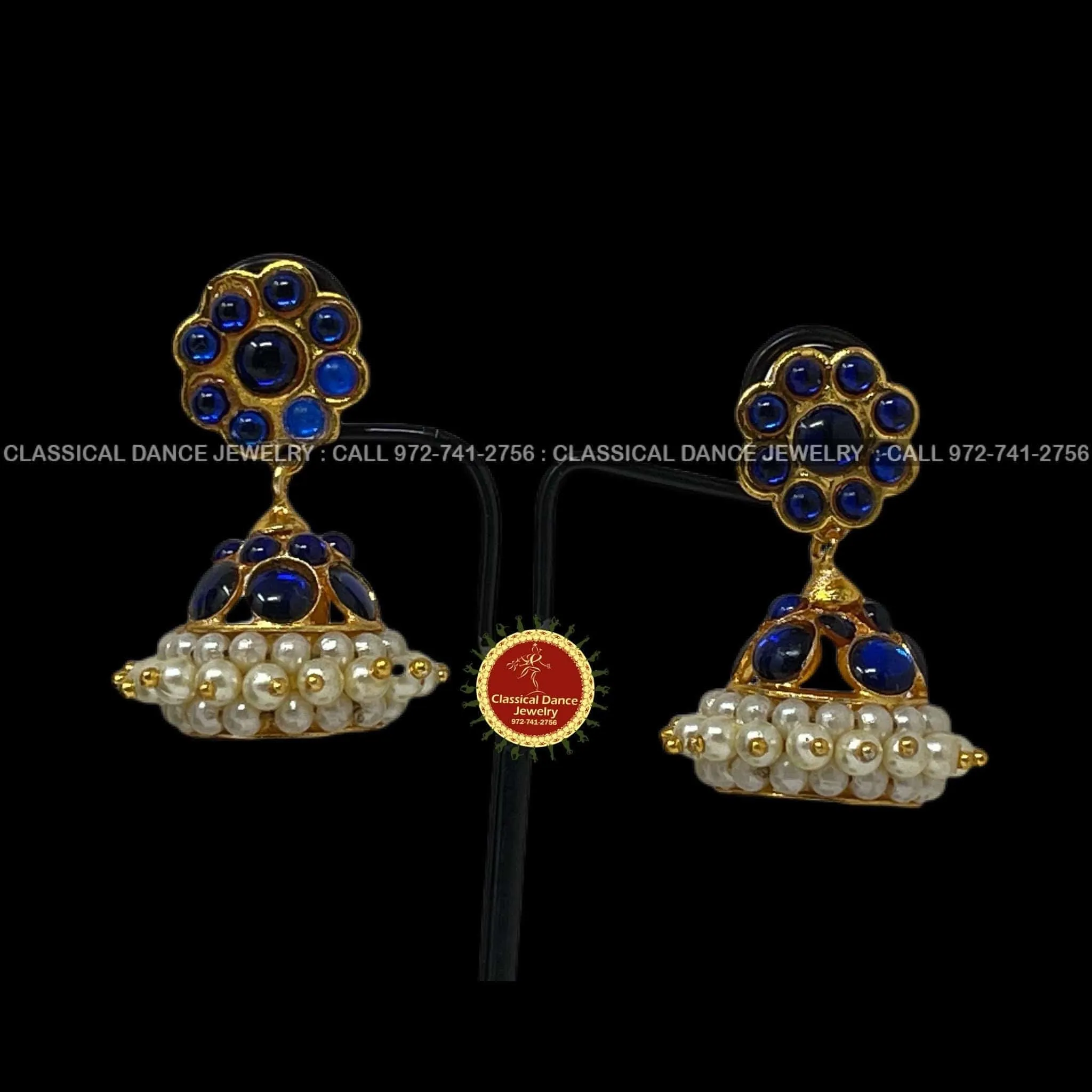 Traditional Simple Blue Addiga necklace Pearls Temple Indian Jewelry | Bharatnatyam Kuchipudi Engagement Weddings | Classical Dance Jewelry