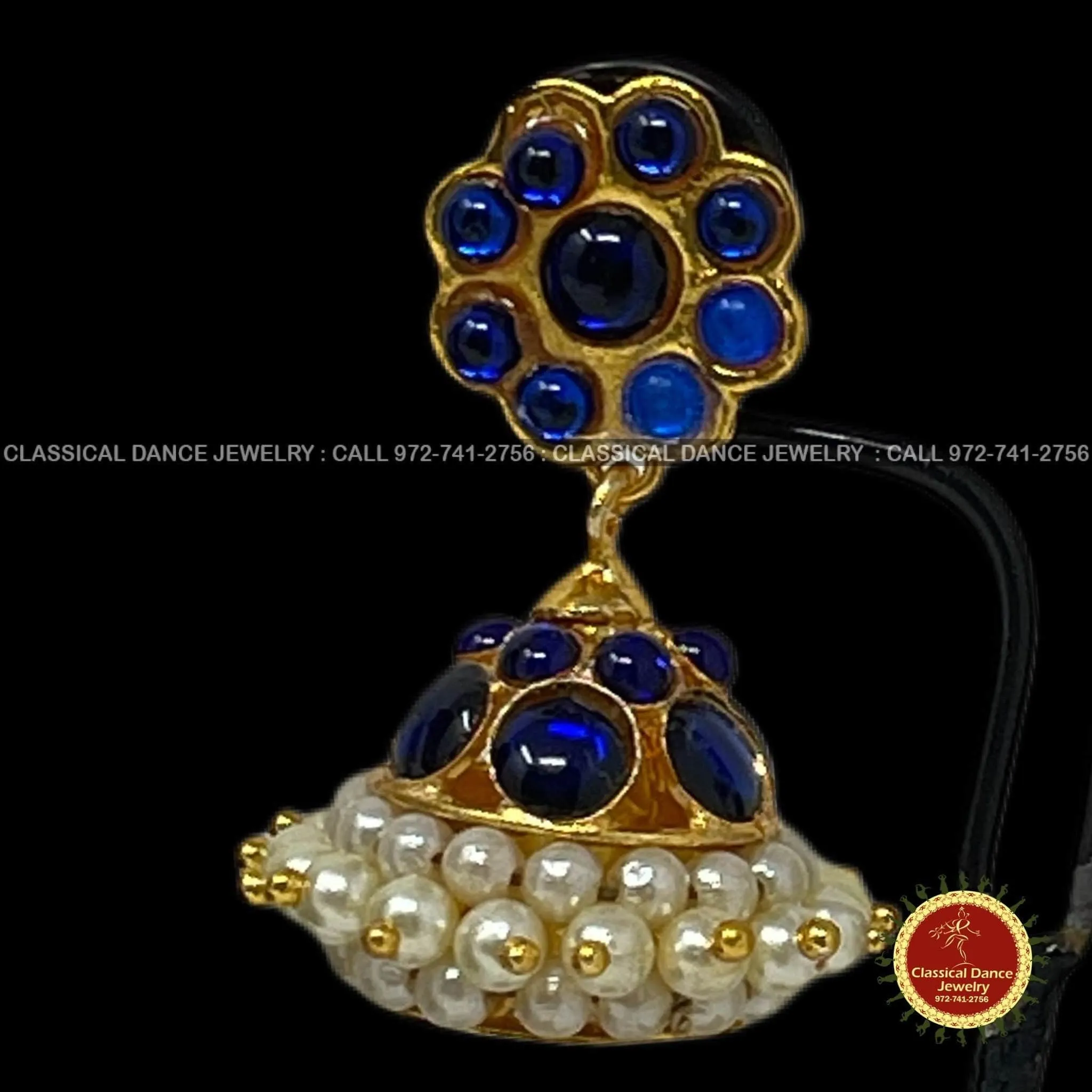Traditional Simple Blue Addiga necklace Pearls Temple Indian Jewelry | Bharatnatyam Kuchipudi Engagement Weddings | Classical Dance Jewelry