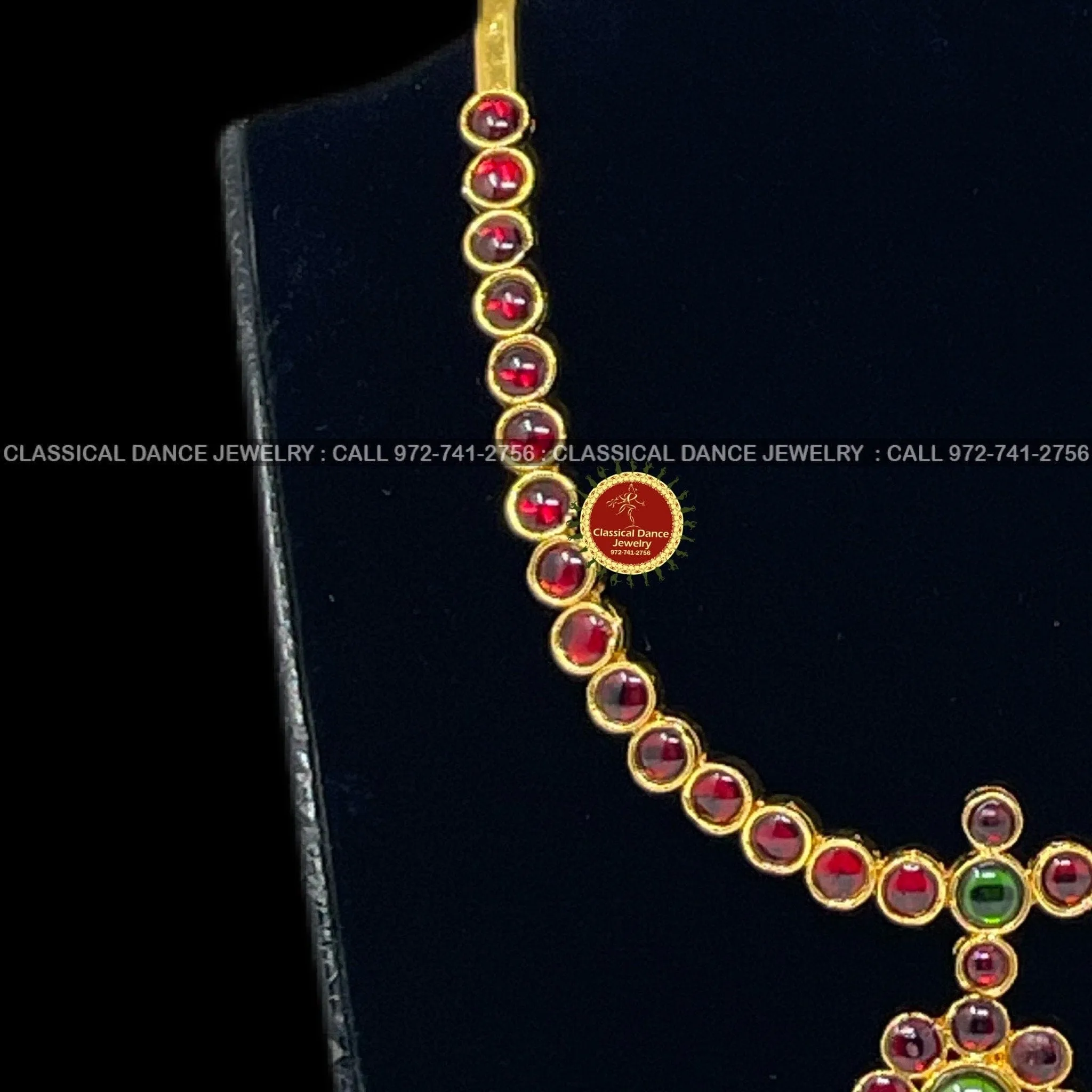 Traditional Simple Kempu Addiga necklace Pearls Temple Indian Jewelry | Bharatnatyam Kuchipudi Engagement Weddings | Classical Dance Jewelry