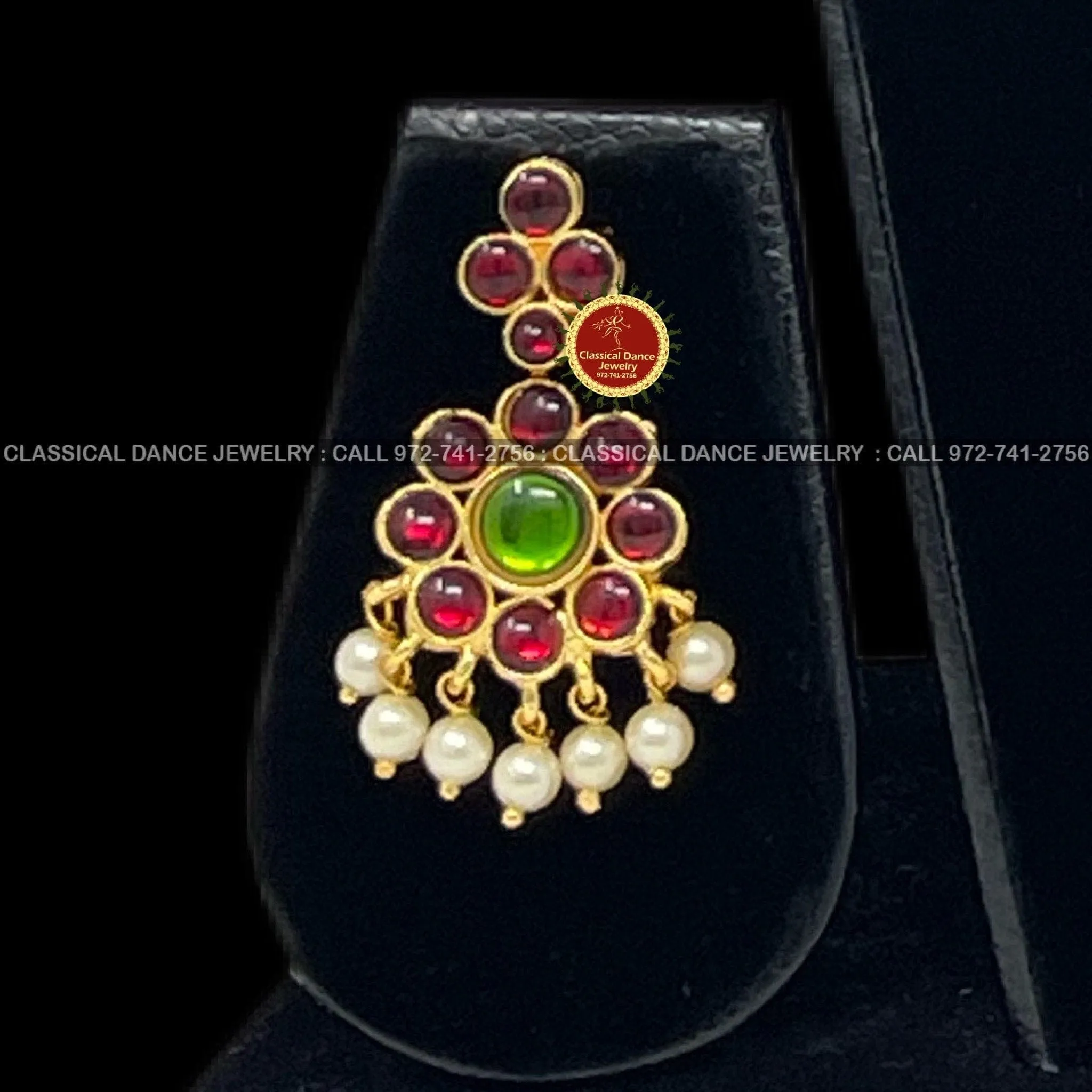 Traditional Simple Kempu Addiga necklace Pearls Temple Indian Jewelry | Bharatnatyam Kuchipudi Engagement Weddings | Classical Dance Jewelry