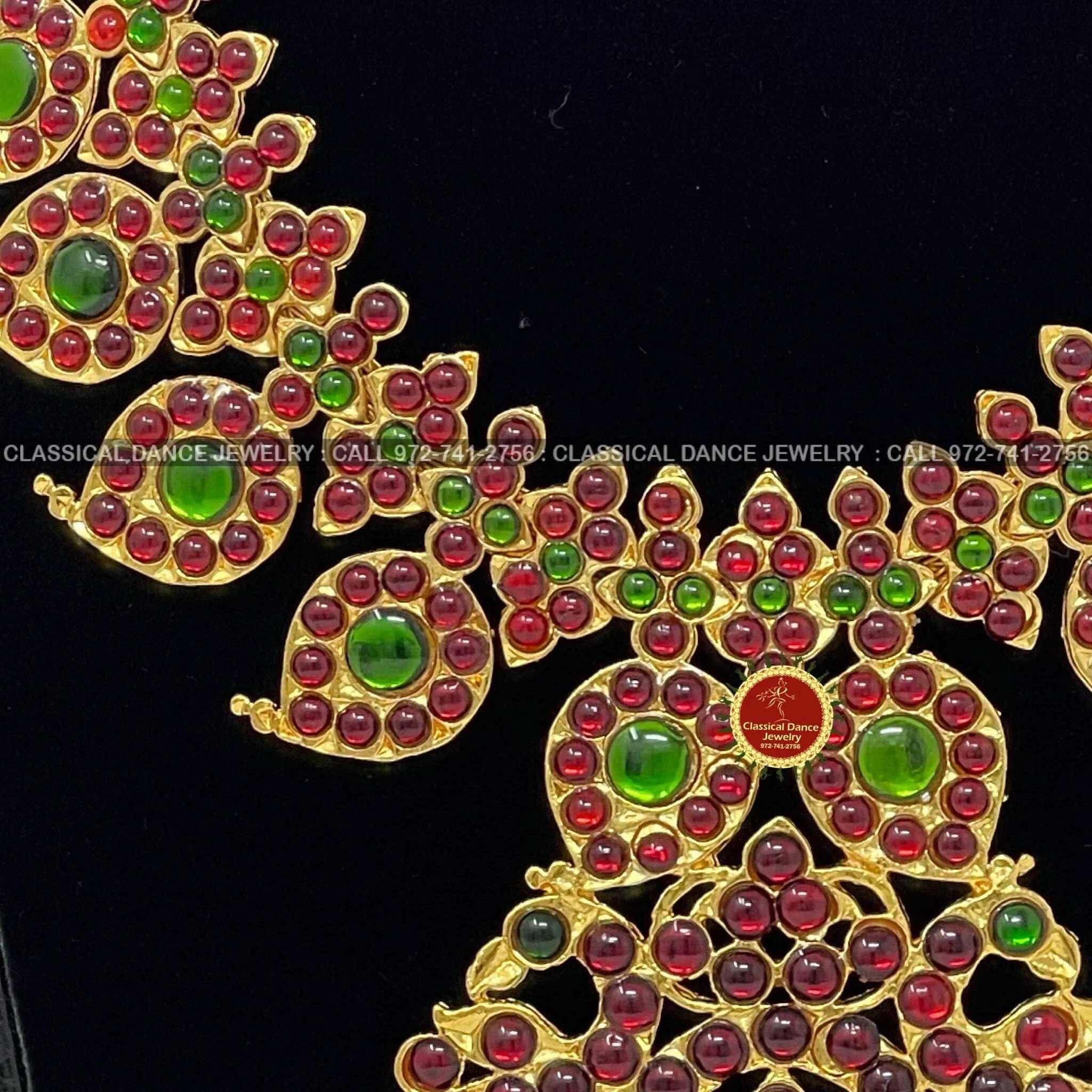 Traditional Temple Kempu Heavy Mangomala Indian Jewelry | Bharatnatyam Kuchipudi Parties Engagement Weddings | Classical Dance Jewelry
