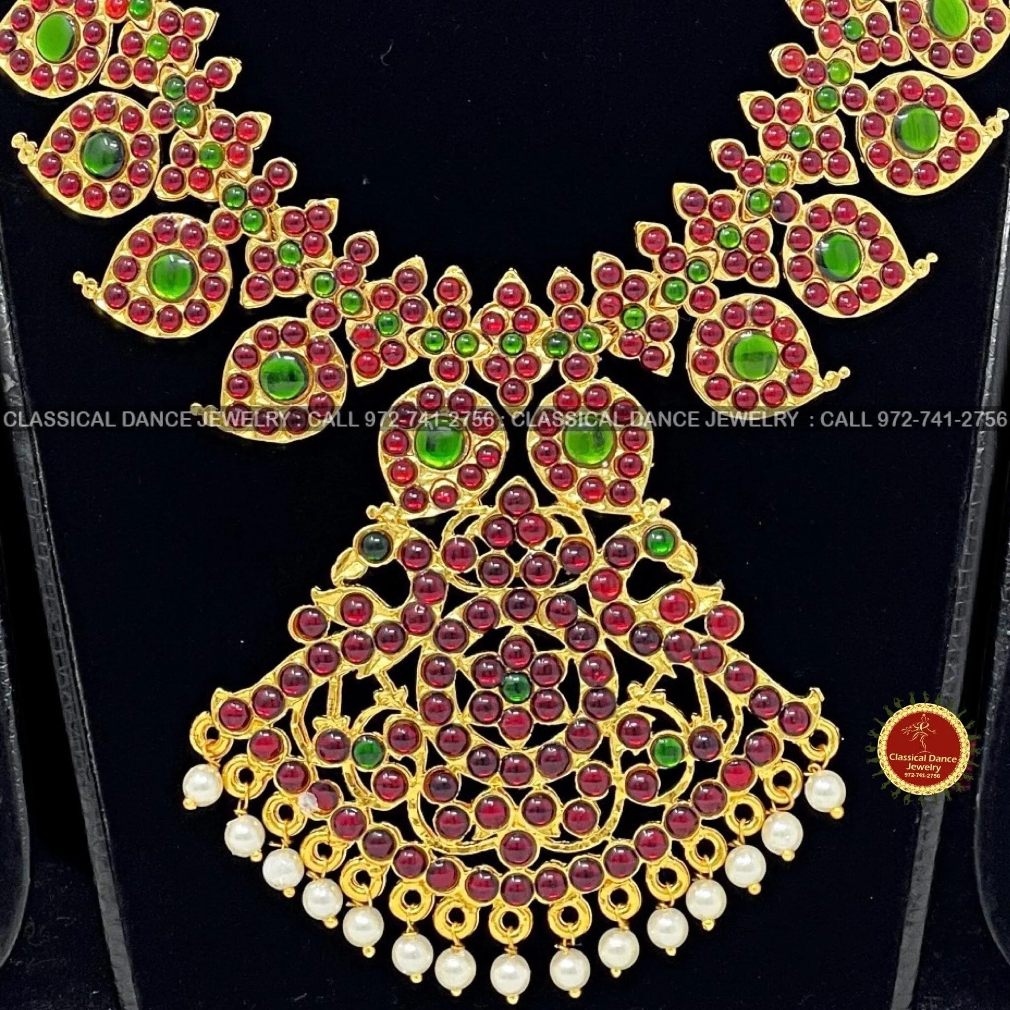 Traditional Temple Kempu Heavy Mangomala Indian Jewelry | Bharatnatyam Kuchipudi Parties Engagement Weddings | Classical Dance Jewelry