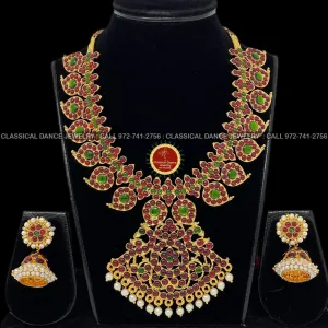 Traditional Temple Kempu Heavy Mangomala Indian Jewelry | Bharatnatyam Kuchipudi Parties Engagement Weddings | Classical Dance Jewelry