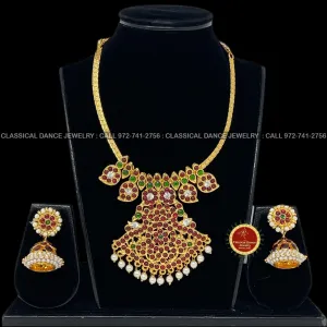 Traditional Temple Kempu Naan Patti Mango Indian Jewelry | Bharatnatyam Kuchipudi Parties Engagement Weddings | Classical Dance Jewelry