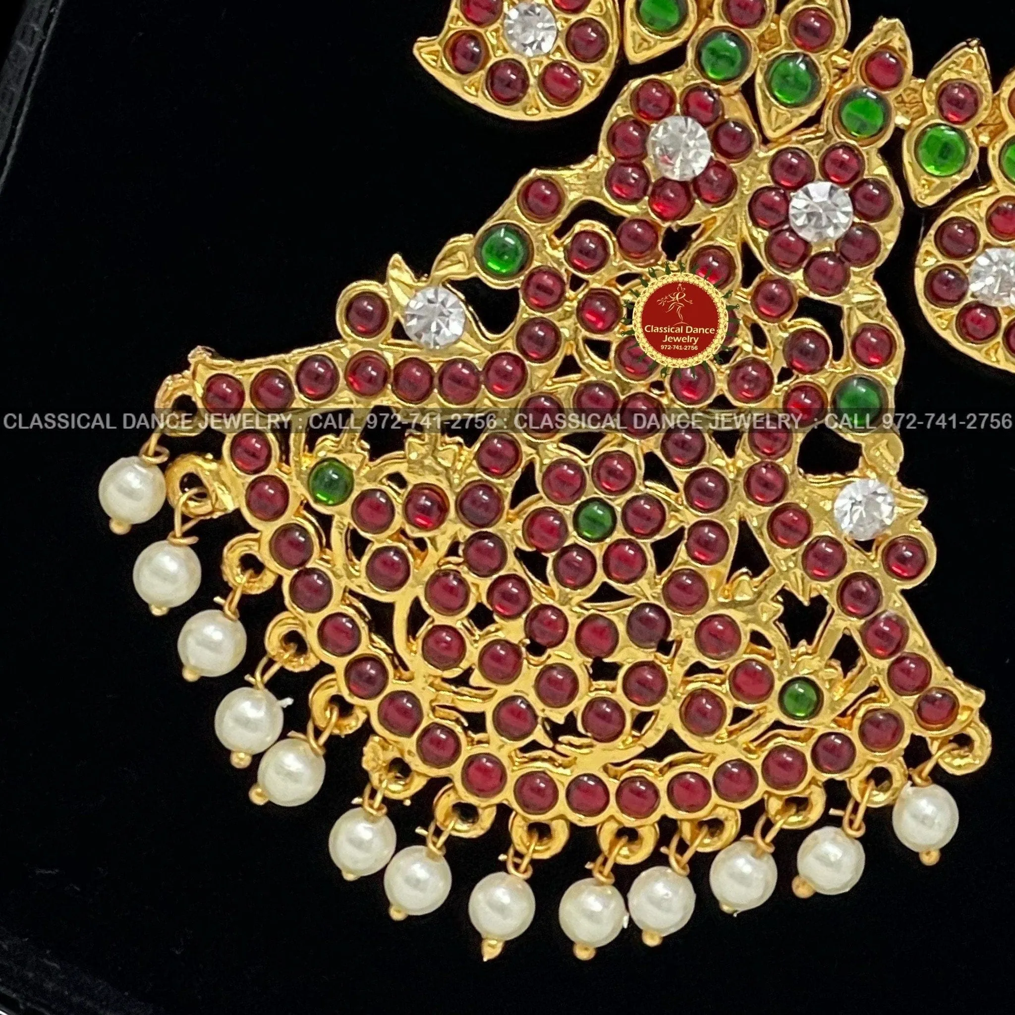 Traditional Temple Kempu Naan Patti Mango Indian Jewelry | Bharatnatyam Kuchipudi Parties Engagement Weddings | Classical Dance Jewelry