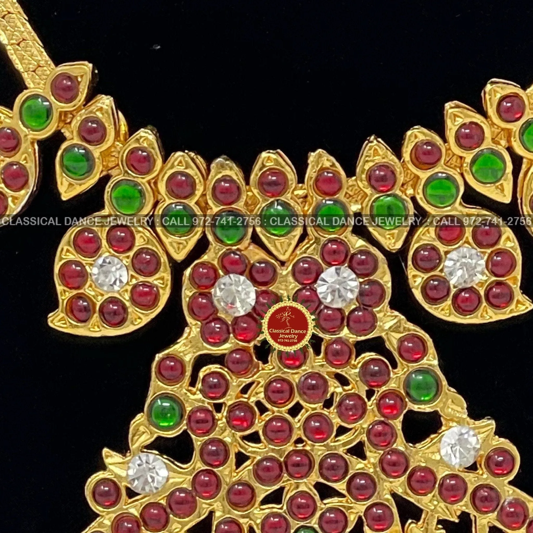 Traditional Temple Kempu Naan Patti Mango Indian Jewelry | Bharatnatyam Kuchipudi Parties Engagement Weddings | Classical Dance Jewelry