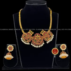 Traditional Temple Kempu Naga Design Indian Jewelry | Bharatnatyam Kuchipudi Parties Engagement Weddings | Classical Dance Jewelry