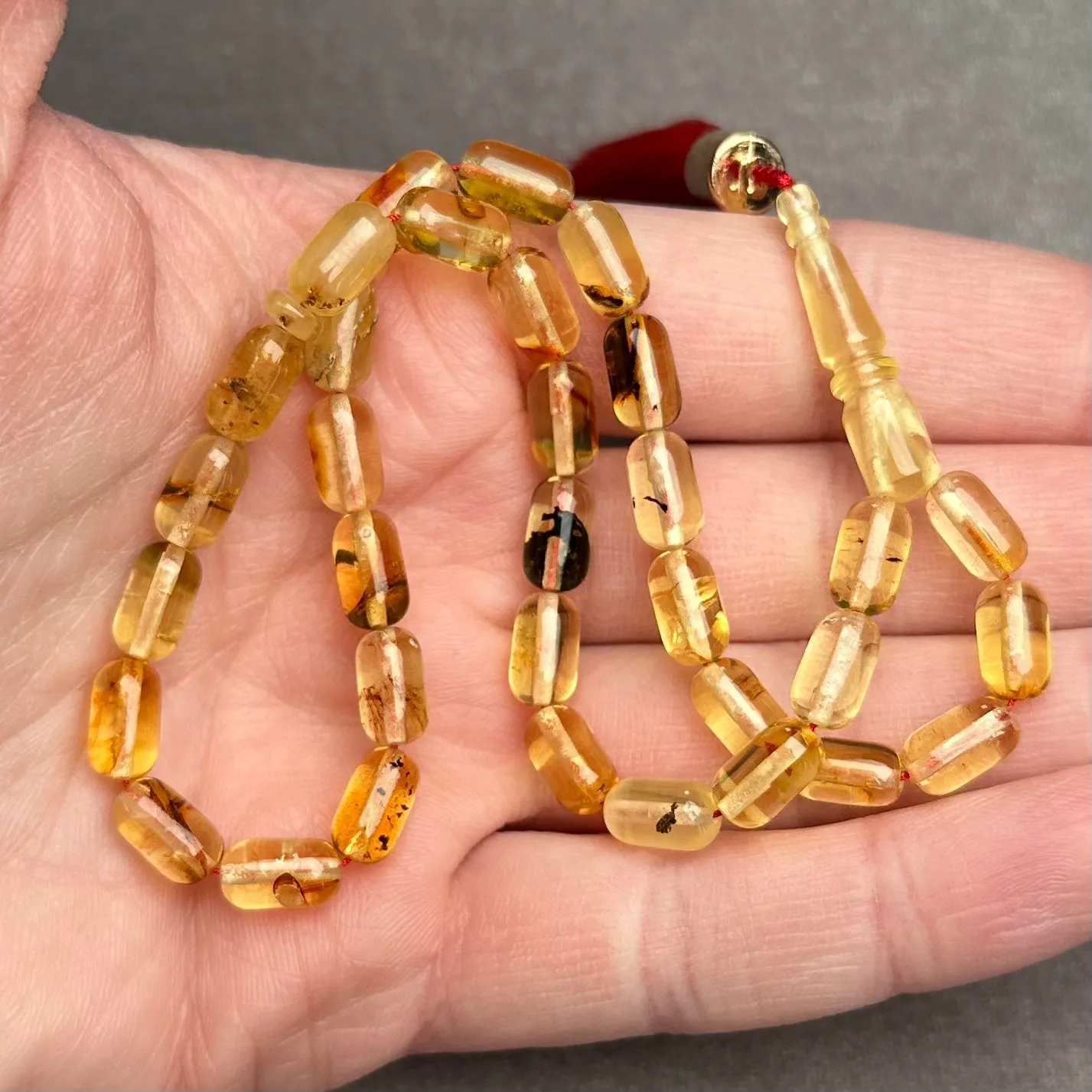 TRANSPARENT AMBER MISBAHA 5,7x9,7mm 9g