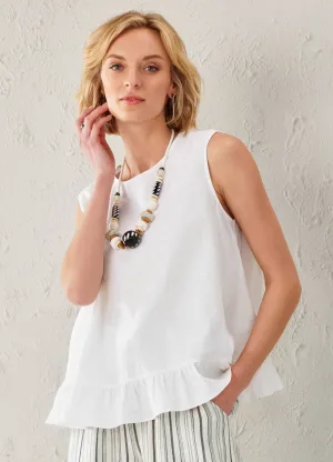 Tulip Ruffle Linen Tank