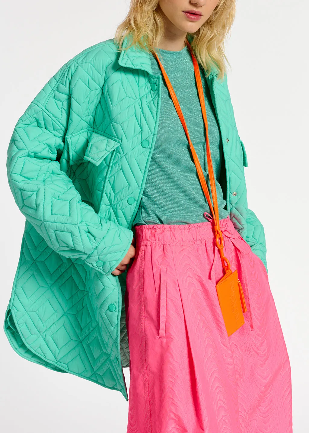 Turquoise quilted jacket