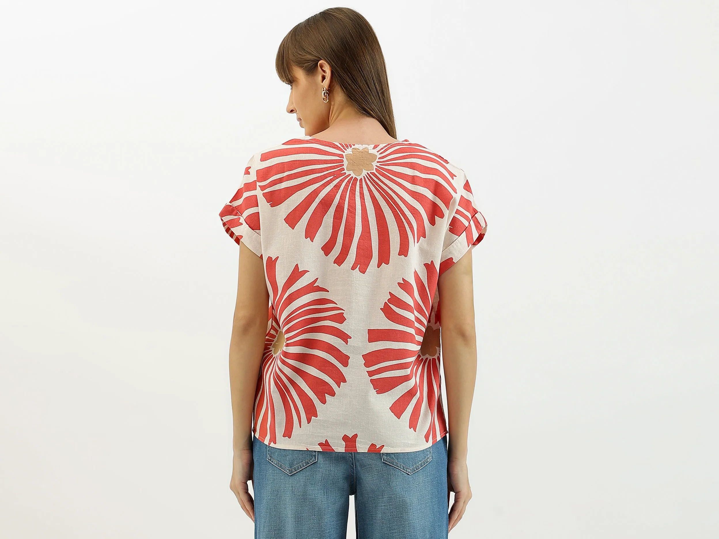 V-Neck Printed Regular Top