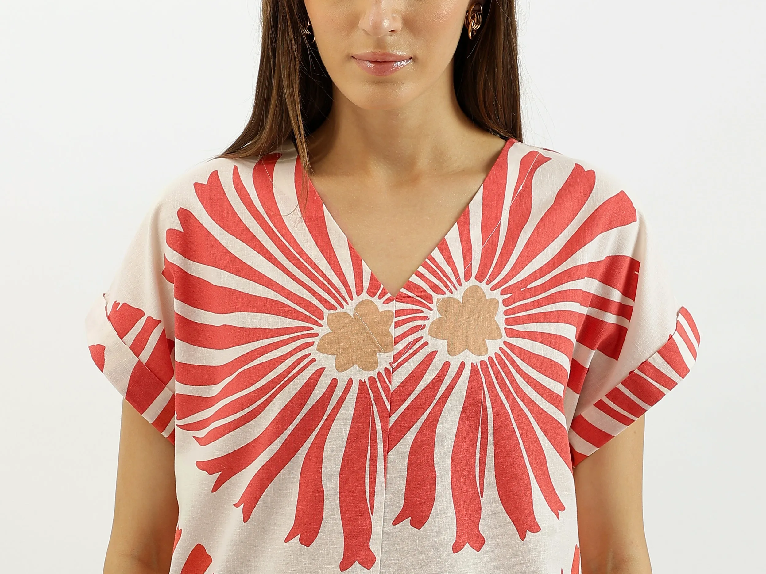 V-Neck Printed Regular Top