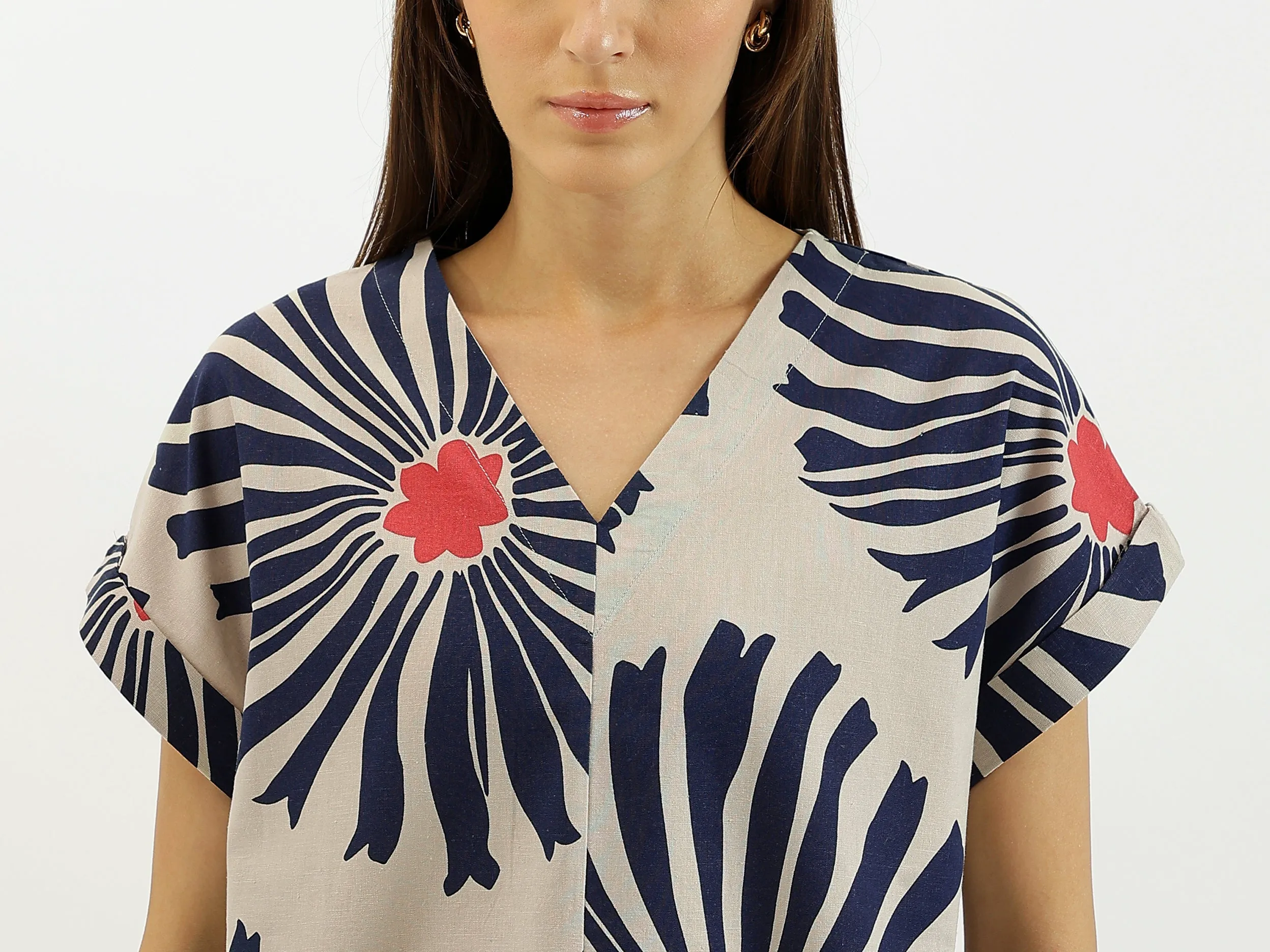 V-Neck Printed Regular Top