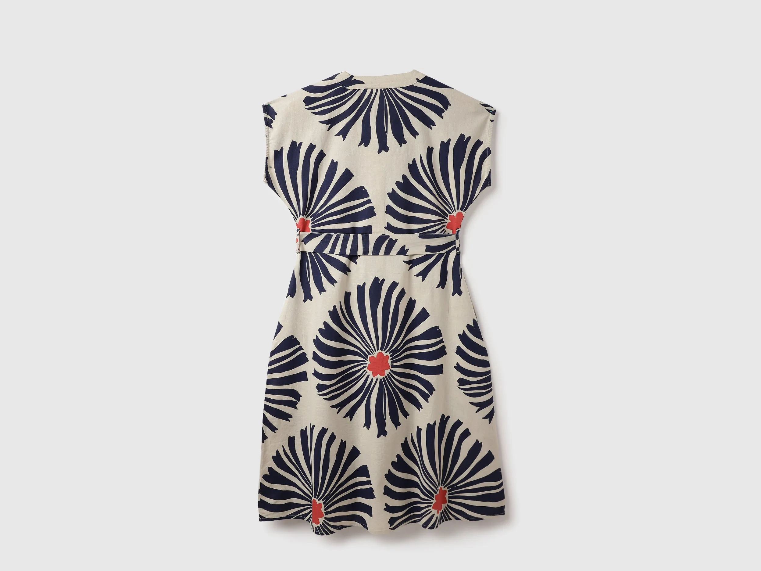V-Neck Printed Shirt Dress