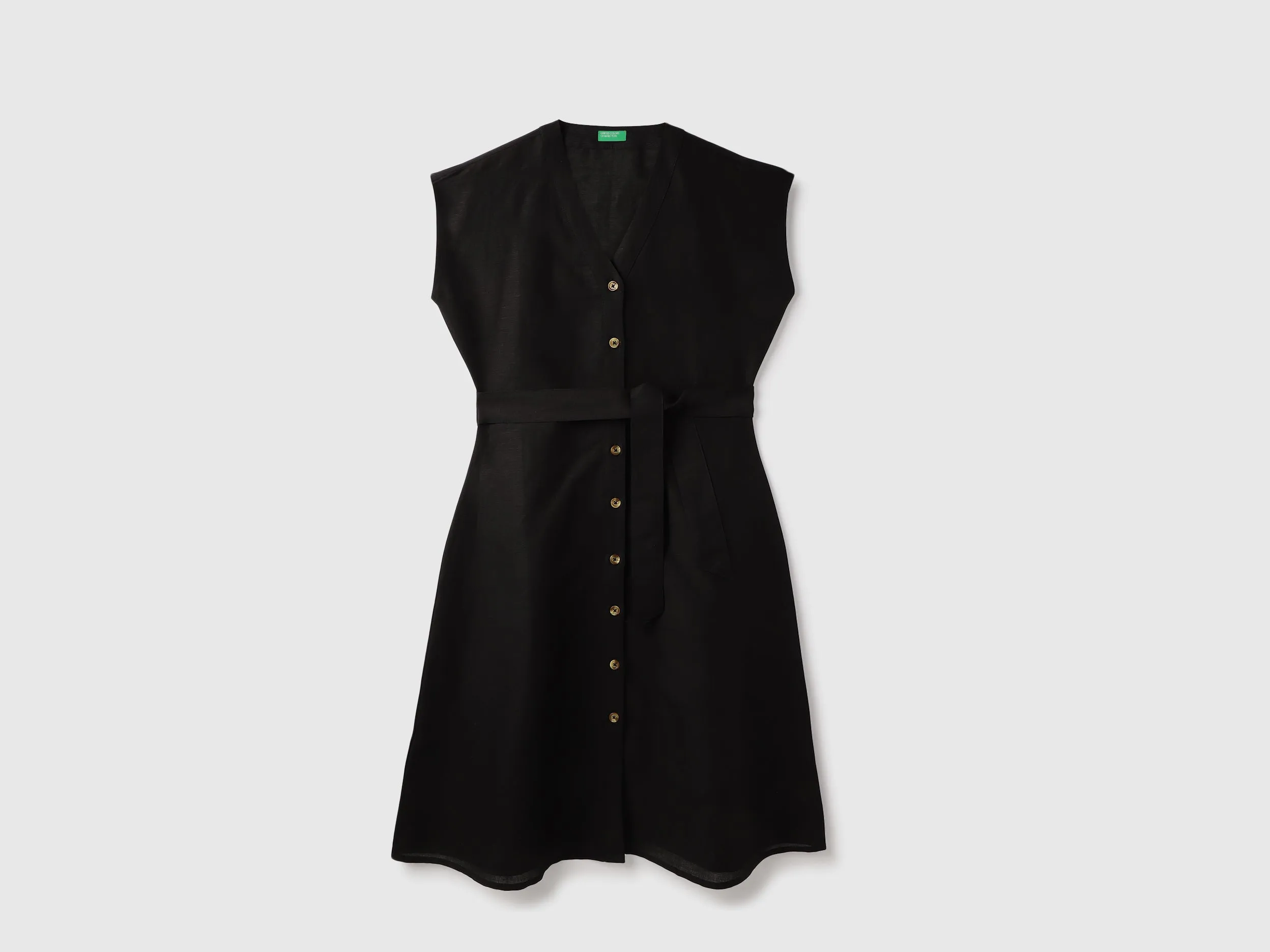 V-neck Solid Sheath Dress