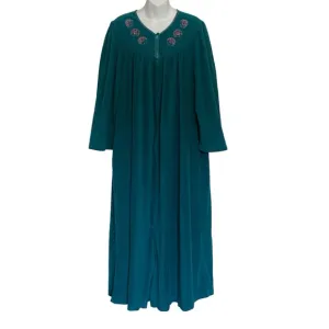 Vanity Fair Vintage Embroidered Fleece Housecoat Robe Size XXL