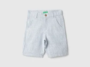 Vertical Stripes Regular Fit Casual Shorts