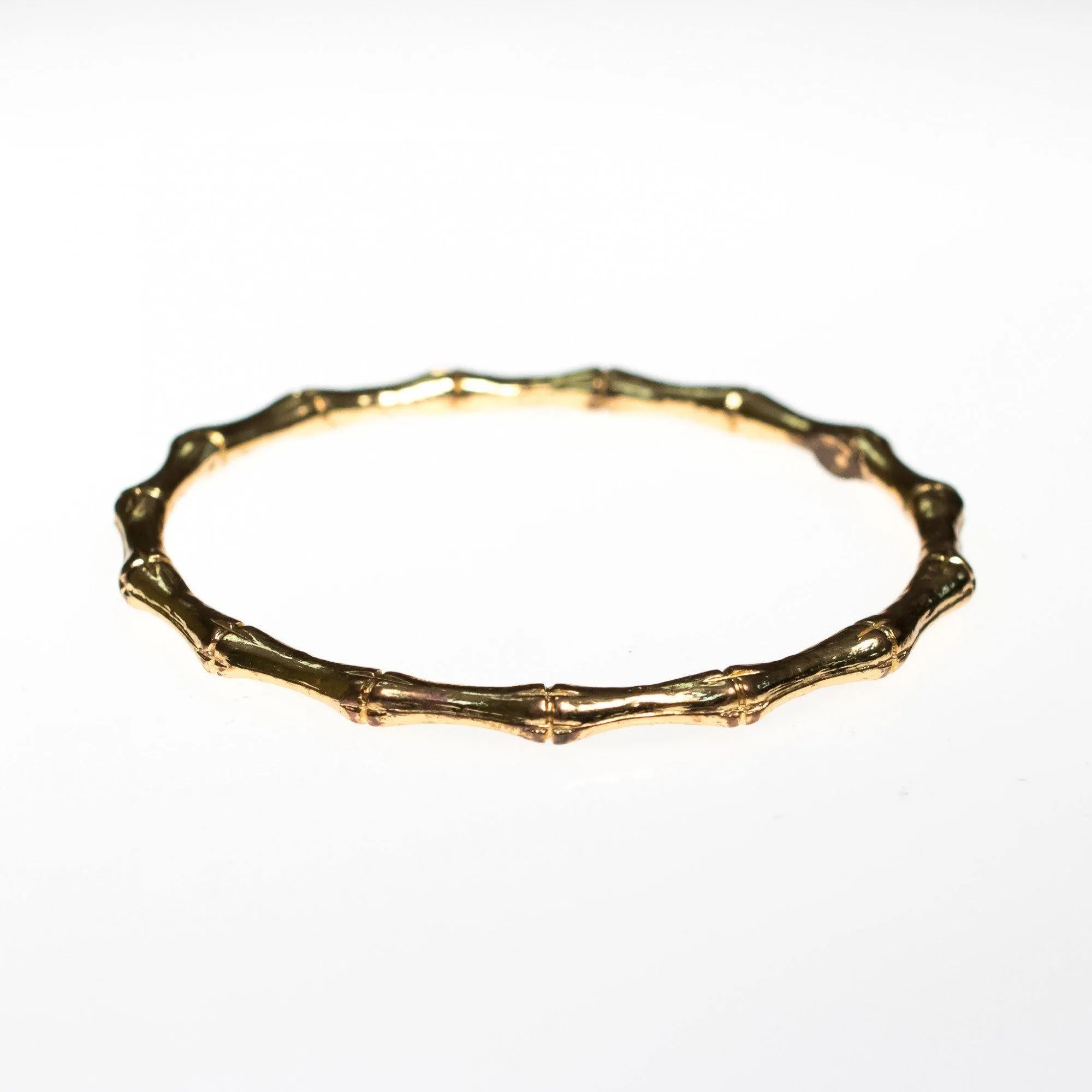 Vintage Kenneth Jay Lane Gold Bamboo Bangle Bracelet