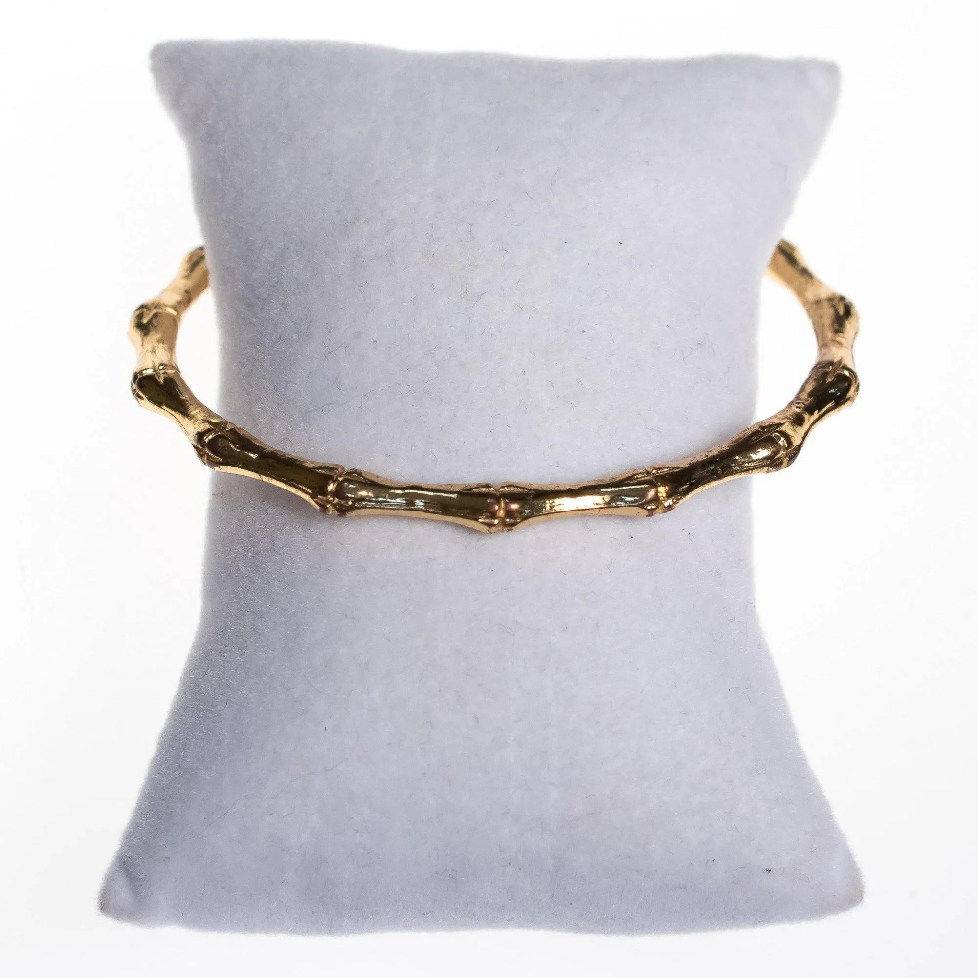 Vintage Kenneth Jay Lane Gold Bamboo Bangle Bracelet