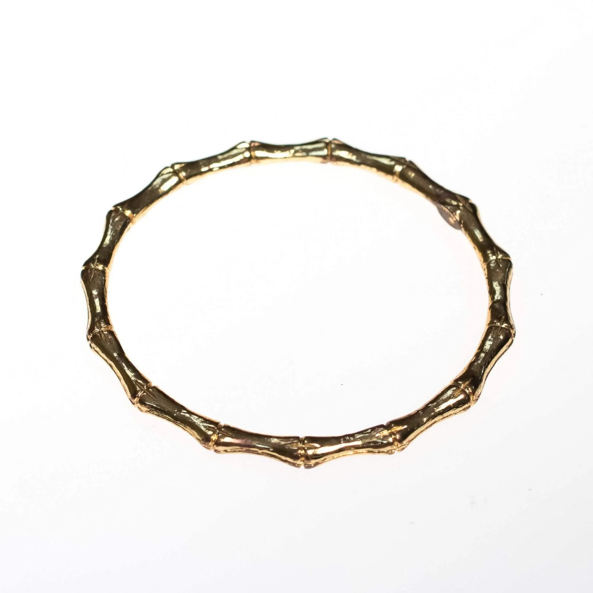 Vintage Kenneth Jay Lane Gold Bamboo Bangle Bracelet