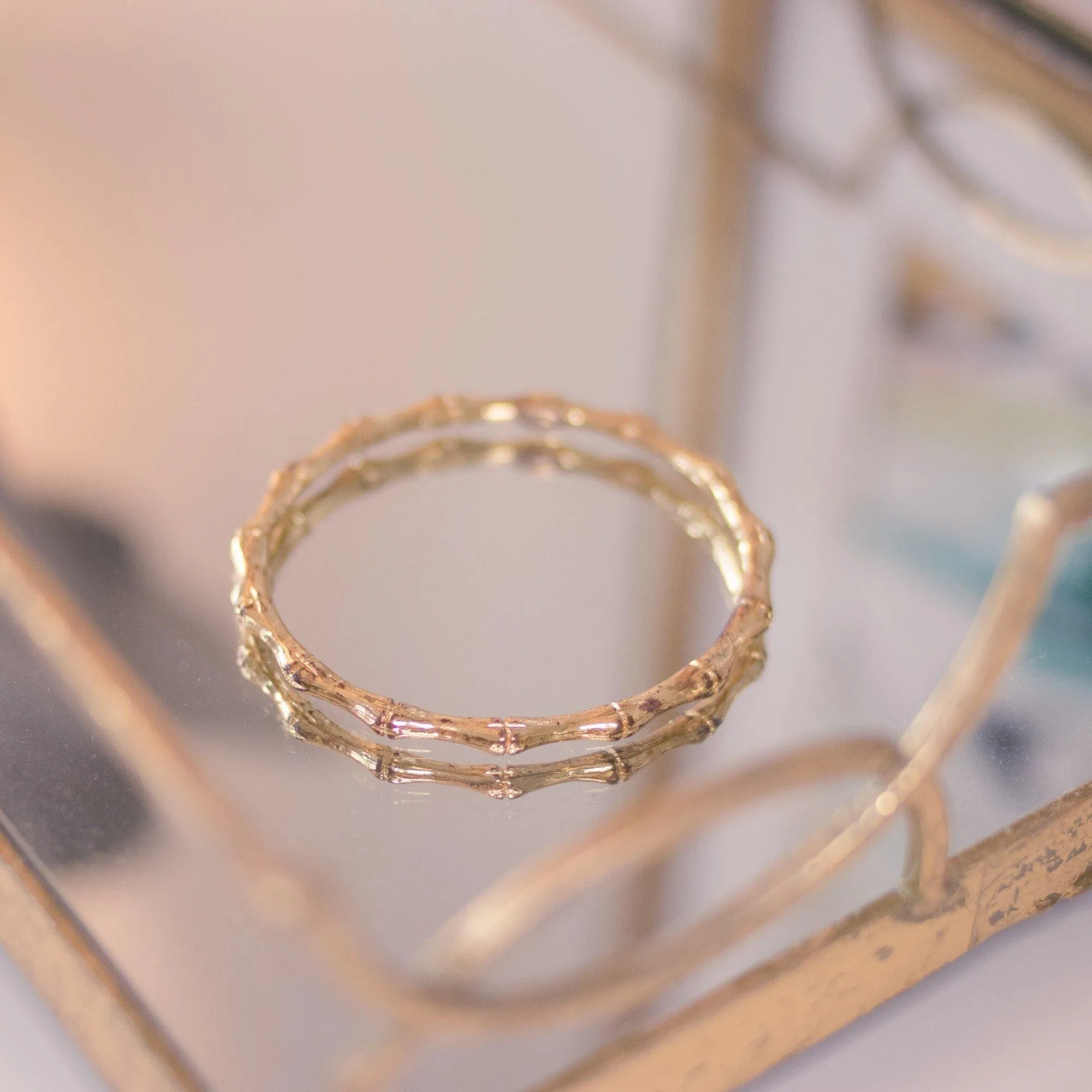 Vintage Kenneth Jay Lane Gold Bamboo Bangle Bracelet