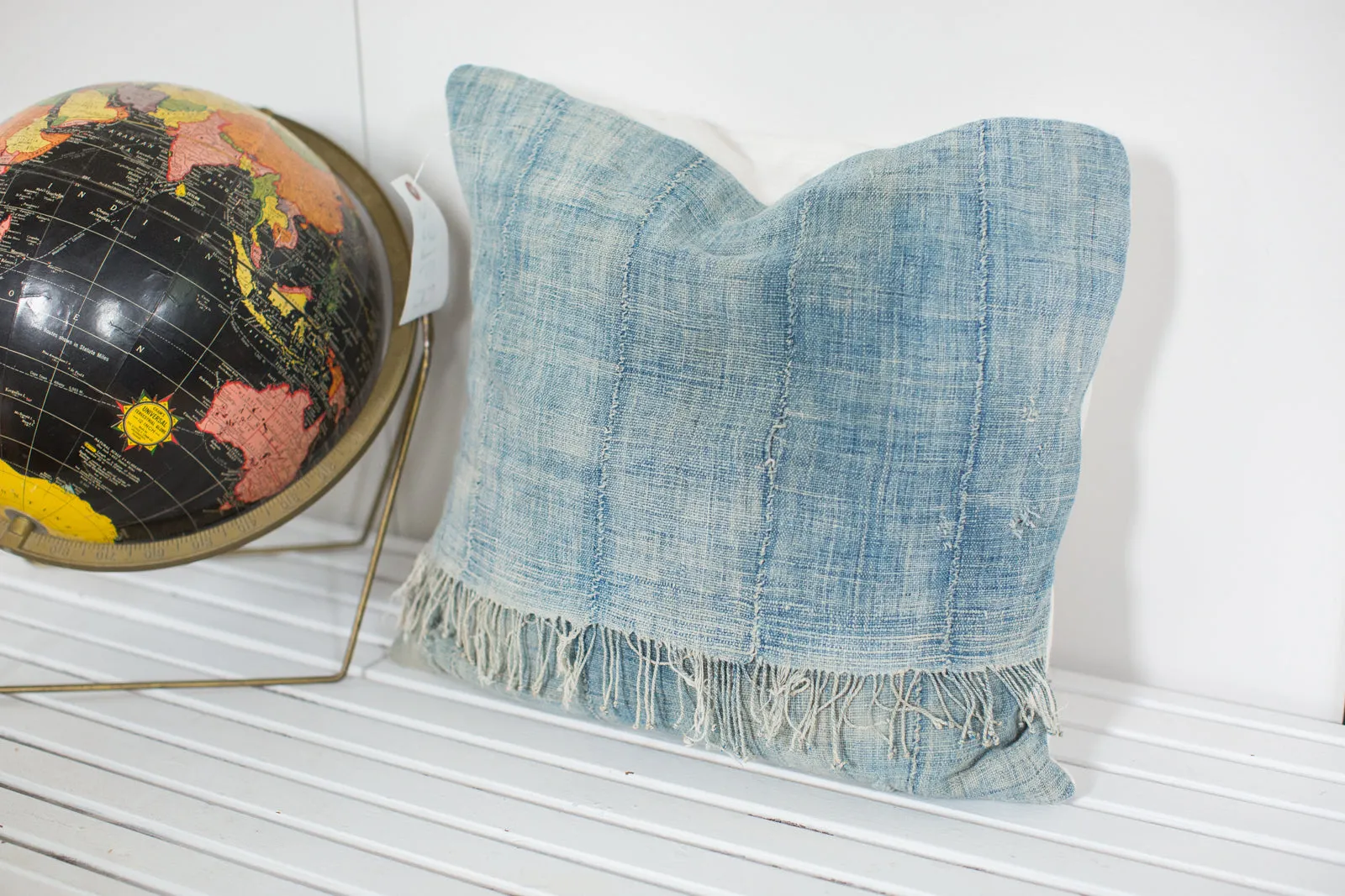 Vintage Light Blue Indigo Pillow