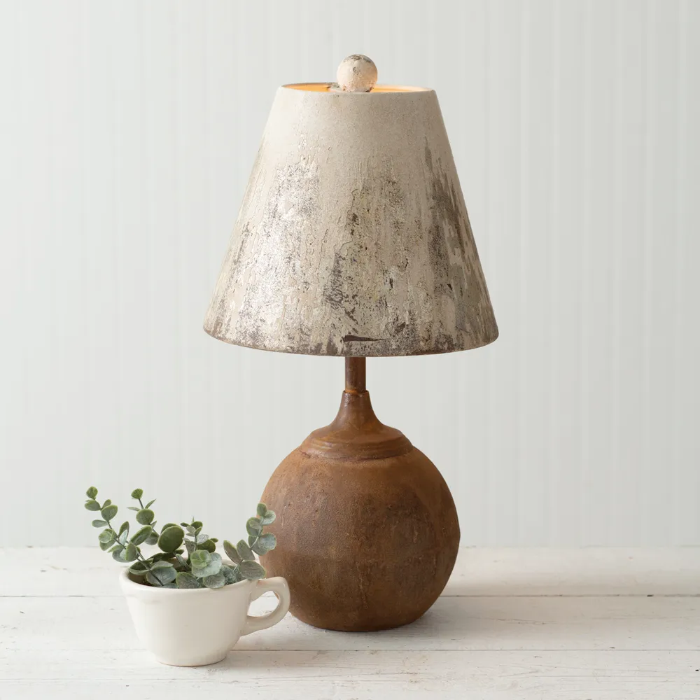Vintage style antique brown cannon ball lamp
