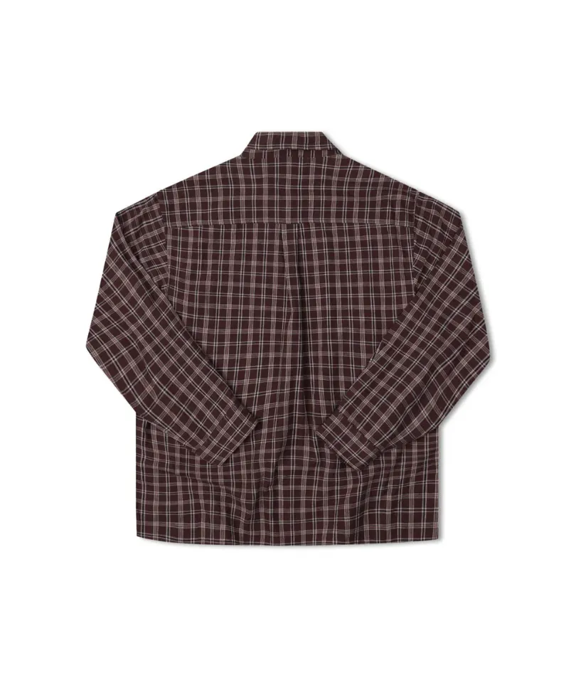 VIVIAN CHECK LS SHIRT - BROWN
