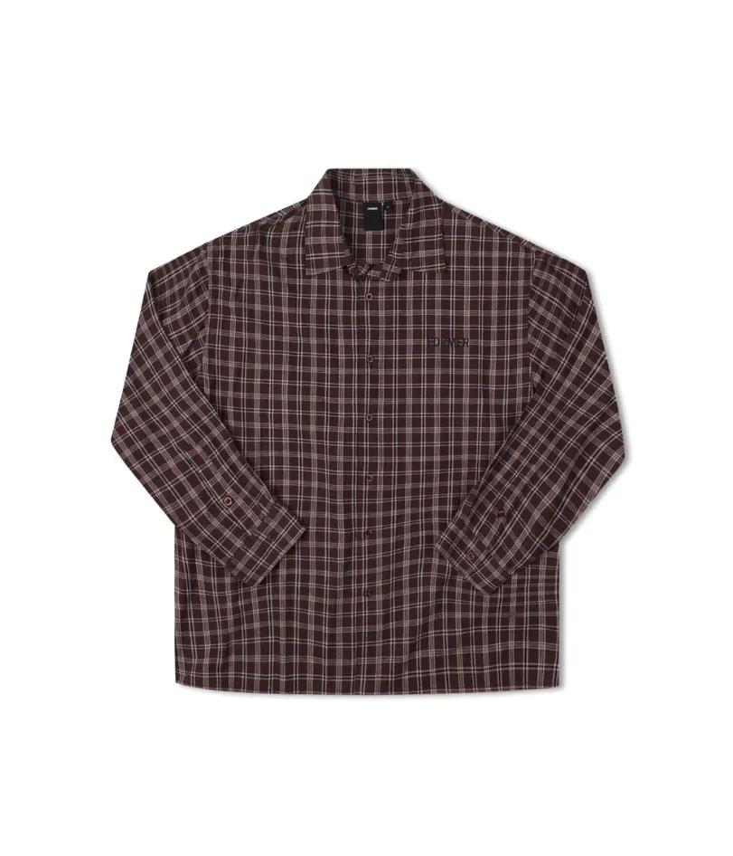 VIVIAN CHECK LS SHIRT - BROWN