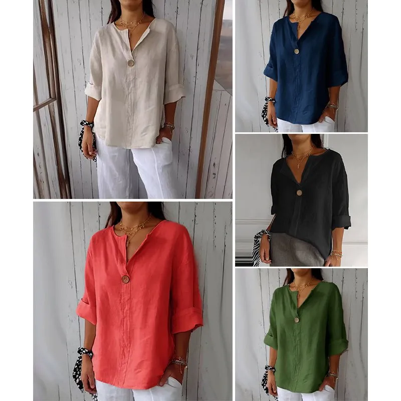Vivian Prescott Valence Linen Blouse