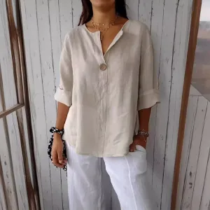 Vivian Prescott Valence Linen Blouse