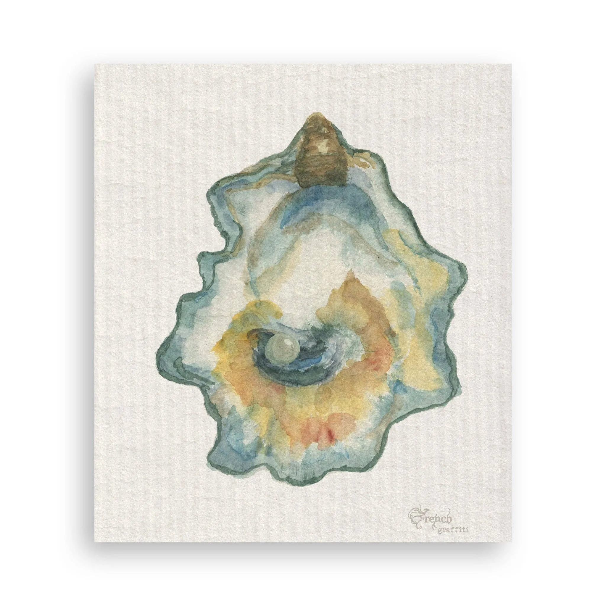 Watercolor Oyster: Dishtowel / -