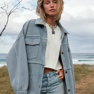 We The Free by FREE PEOPLE Dawson Chore Jacket Sz M Blue