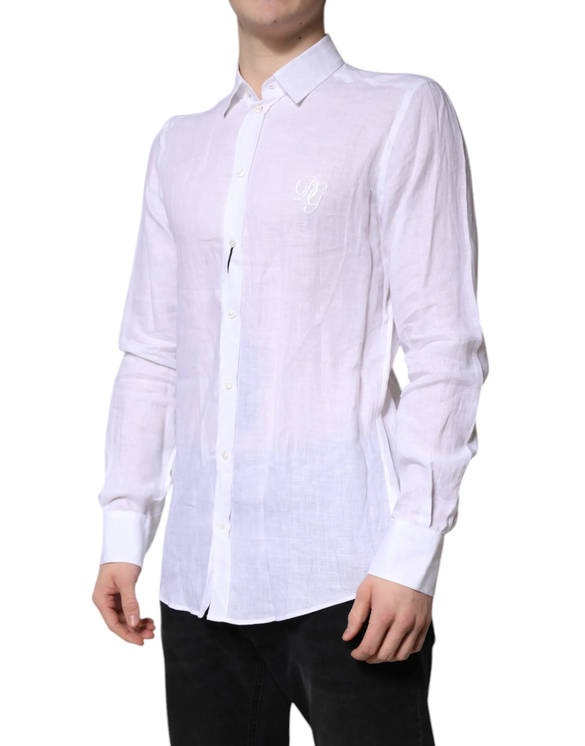 White Linen Martini Dress Formal Shirt