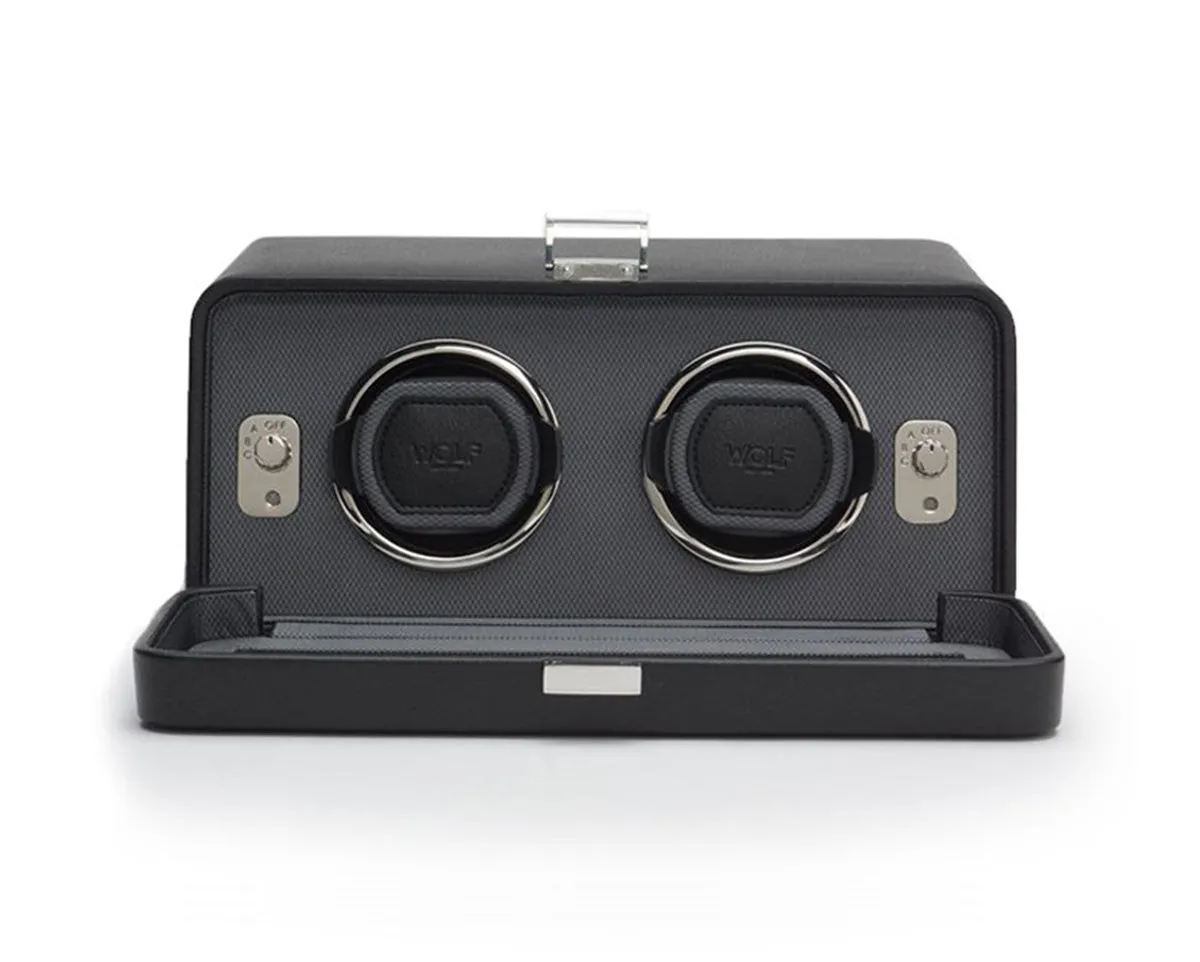 Wolf Windsor Double Watch Winder with Cover