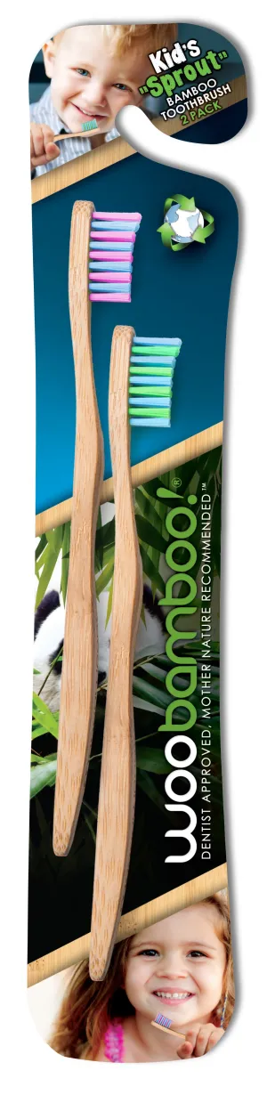 Woobamboo Kid's Sprout Bamboo Toothbrush (2 pack)