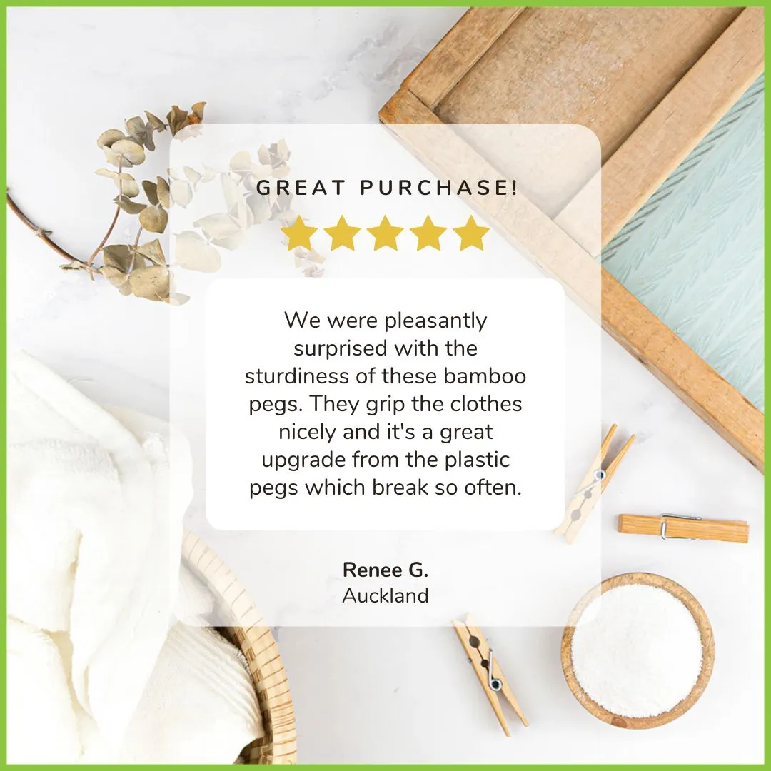 Wooden Clothes Pegs - 20 Pack - Go Bamboo